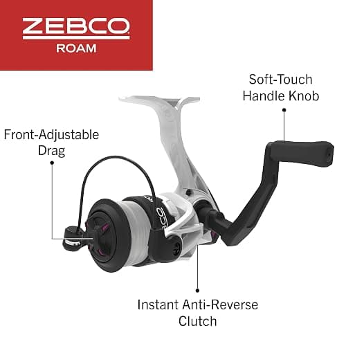 Zebco Roam Spinning Reel and Fishing Rod Combo, 6-Foot Fiberglass Fishing Pole, Split ComfortGrip Handle, Soft-Touch Handle Knob, Size 20 Reel, Changeable Right- or Left-Hand Retrieve thumbnail 4