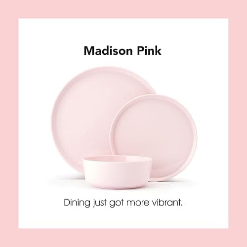 Mikasa Madison Misty Pink Bone China Dinnerware Set, 12-Piece Service for 4, Includes Dinner Plates, Salad Plates and Cereal Bowls, Dishwasher Safe thumbnail 7