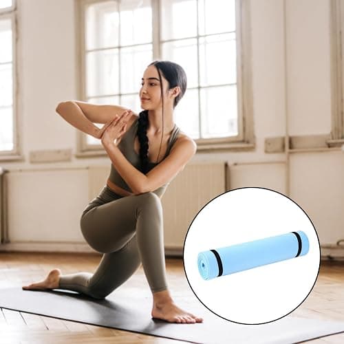 Sodeber Non Slip Exercise Mat 180x50cm 6mm Lightweight NBR Yoga Pilates Fitness Mat Double Sided Cushion Workout for Stretching Training Portable Sports Equipment thumbnail 7