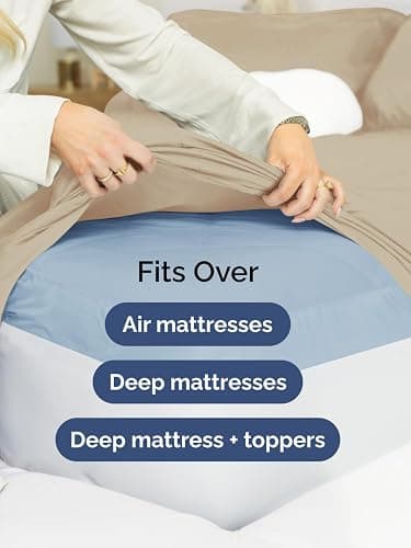 Extra Deep Pocket Queen Sheet Set - 4 Piece Breathable & Cooling Bed Sheets - Hotel Luxury Sheet Set - Ultra Soft, Wrinkle Free & Comfy - Easily Fits Extra Deep Mattresses - Deep Pocket Cream Sheets | Extra Deep Pocket, Hotel Luxury, Cooling, Breathable, Soft, Comfy, Wrinkle Free, Easily Fits Extra Deep Mattresses, Bed Sheets, Sheets Set thumbnail 6