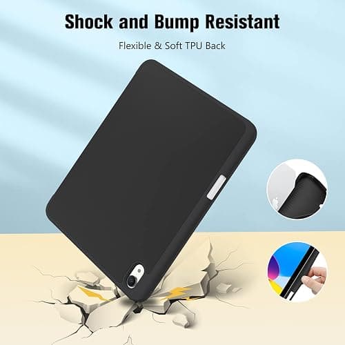 ProCase for iPad (A16) 11th Generation 11 Inch 2025/ iPad 10th Generation 10.9 Inch 2022 Case with Pencil Holder, Hybrid Cover with Soft TPU Back, Supports Touch ID, Auto Wake/Sleep -Black thumbnail 6