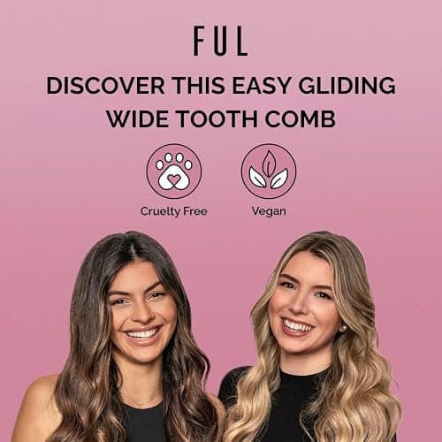 FUL: Curly Hair Products: Wide Tooth Comb for Afro, Curly, and Wavy Hair - Ideal Shower Comb for Detangling and Styling. Combs for women and also suitable as a mens comb thumbnail 5