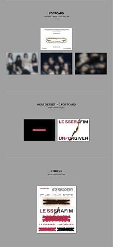 LE SSERAFIM - Unforgiven 1st Studio Album+Store Gift (Bloody Rose ver.) thumbnail 5