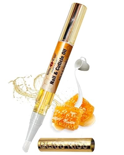 Bliss Kiss | 1 Milk & Honey | Nail Oil Cuticle Pen w/Vitamin E & Jojoba⏤Nail Strengthener Nail Growth Serum for Brittle Peeling Breaking Thin Nails - Image 1