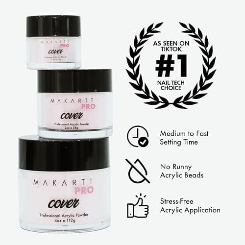 MakartPro Cover Acrylic Powder, Rose Petal, Nail Extensions, 56g/2oz | Durable, Long-Lasting, Easy-Apply Formula for Nail Extensions, Overlays, Sculpting & Nail Art thumbnail 4