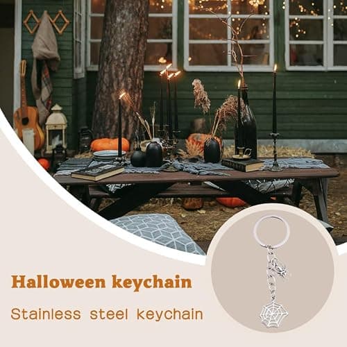 Halloween Spider Keychain for Purse Backpack Accessories for Women Men Silver Spider Web Keychain Y2k Aesthetic Key Chain for Bag Handbag Keyring Cute Insect Key Ring for Car Keys Bag Charm Silver thumbnail 5