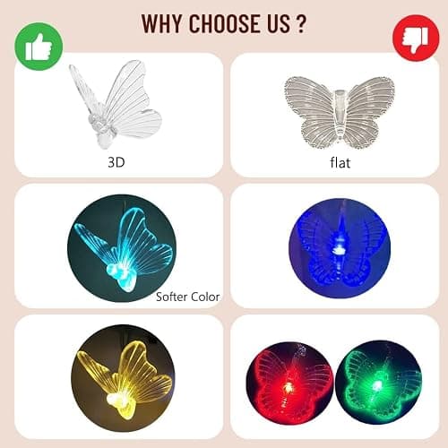 Butterfly Fairy Lights for Bedroom Curtain Lights Twinkle Pastel Cute String Lights Led Hanging for Kids Girls Room for Wall Bed Ceiling Decor with Remote Dimmer thumbnail 5