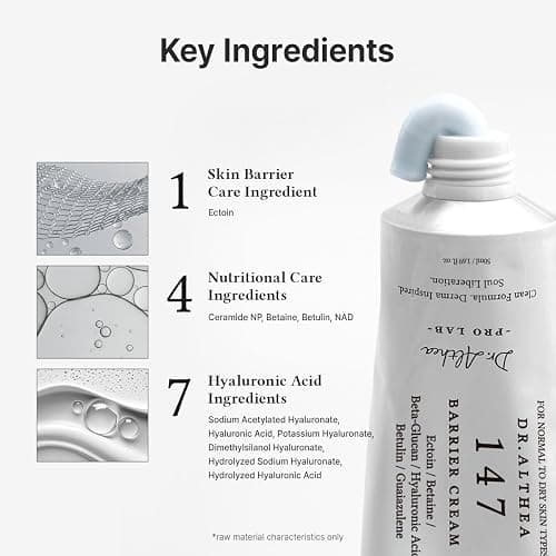 Dr.Althea 147 Barrier Cream | Daily Skin Barrier Care | Deep Hydrating with Hyaluronic Acid & Ceramides | Korean Vegan Skincare for All Skin Types | 1.69 Fl Oz (Ver.2 - Pack of 1) thumbnail 3
