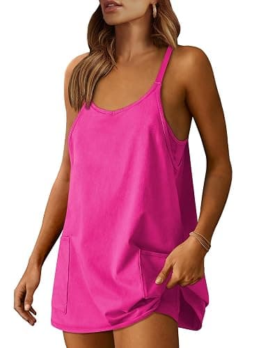 ANRABESS Women Athletic Dress Summer Tennis Workout Active Sports Mini Romper Dress Built in Shorts Travel Vacation Clothes - Image 1