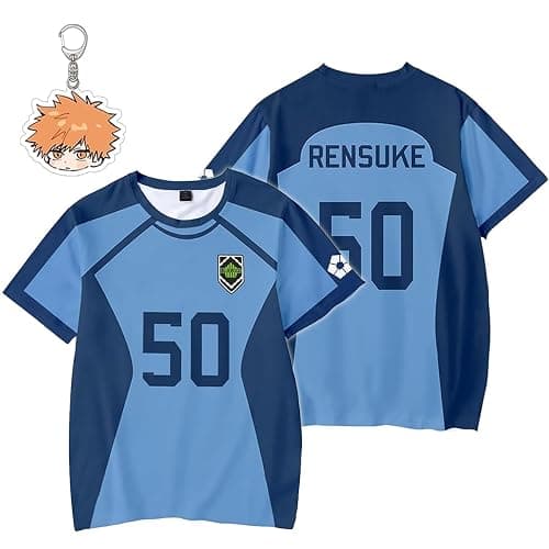 Blue Lock Jersey Rin Nagi Blue Lock Shirt Anime Costume Bachira Cosplay Shido Casual Manga T-Shirt - Image 1