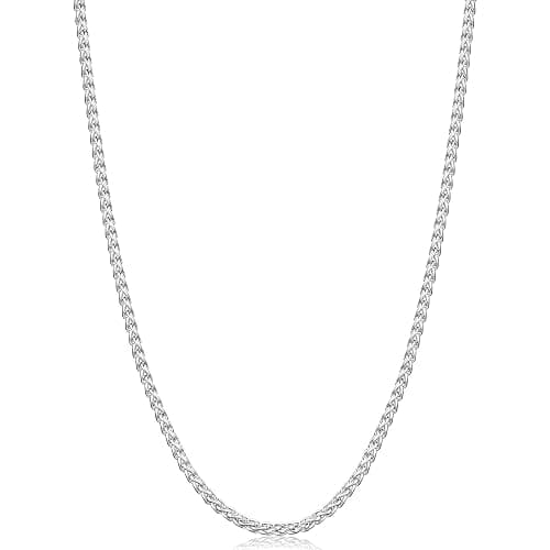 Fiusem Wheat Chains for Men and Women, 2/2.5/3/4/5mm Silver Tone Necklace Chain, Stainless Steel Mens Necklace 16-28 Inch - 20 Inches - Silver 2.5MM - Image 1