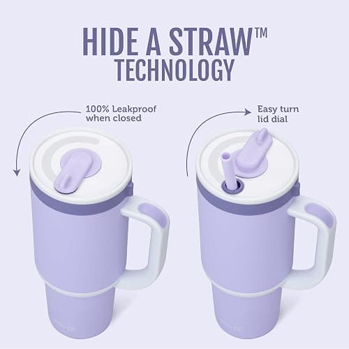 Ello Oasis 30 oz Tumbler with Handle & Retracting Straw | Reusable Insulated Stainless Steel Cup 100% Leakproof, Gifts for Teens Women Men | Keeps cold for 24 Hours, Cup Holder Friendly, Sweet Alyssum thumbnail 3