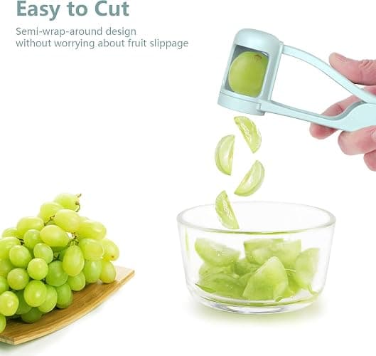Luvan Grape Cutter for Toddlers, Grape Slicer Tool, Grape Tomato Cherry Strawberry Cutter Tools Into 4 Pieces for Vegetable Fruit Salad, Stainless Steel Quarter Grape Slicer Kitchen Gadget thumbnail 5