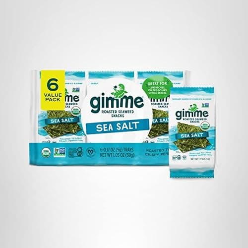 Gimme Seaweed Organic Premium Roasted Seaweed Snacks, Sea Salt, 6 Count, Keto, Vegan, Gluten-Free, Great Source of Omega3s and Iodine, Healthy On-The-Go Snack for Kids and Adults thumbnail 10