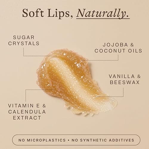 USDA Organic Lip Scrub Vanilla - USA Made with Natural Ingredients, Moisturizing Scrub Exfoliator for Dry Lips, Lip Sugar Scrubber Exfoliator for Smooth Lips, Small Beauty Gifts thumbnail 5