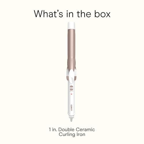 Conair Double Ceramic 1-Inch Curling Iron, 1-Inch Barrel Creates Classic Curls, Hair Curler for Use on Short, Medium, & Long Hair, White/Rose Gold thumbnail 8