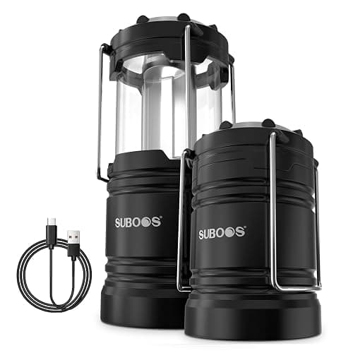 SUBOOS Faroles de camping recargables, lámpara solar y pilas, base magnética, gancho para tienda, accesorios de campamento portátiles para emergencias - Image 1