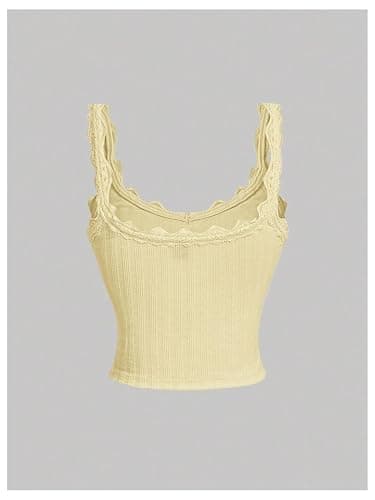 OYOANGLE Girl's Cute Cami Top Ribbed Spaghetti Strap Ruched Crop Tank Tops Undershirt thumbnail 2