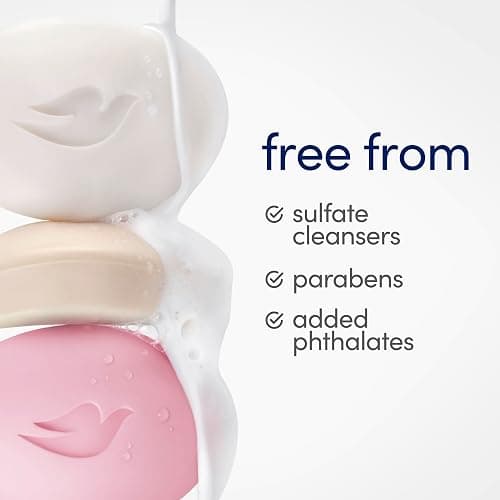 Dove Beauty Bar Soap Pink Rosa, for Soft, Smooth Skin, 6 Bars 3.75 oz | For face, body & hands, Helps cleanse without dryness, With 1/4 moisturizing cream, Sulfate-free thumbnail 6