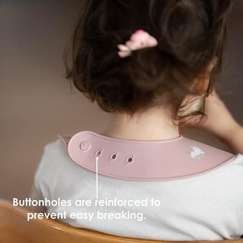 ROCCED Baby Silicone Bibs 2 Sets Baby Bibs with Food Catcher for Girls Boys Toddlers BPA Free Waterproof Soft Durable Adjustable Silicone Bibs for Babies-Shifting Sand/Pale Mauve thumbnail 3