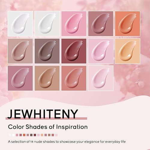 JEWHITENY 14 Colors Poly Extension Gel Nail Kit With U V Lamp Nude Pink White Brown All In One Poly Gel Starter Kit With Base Top Coat Manicure Salon Frence Nail Art DIY thumbnail 3
