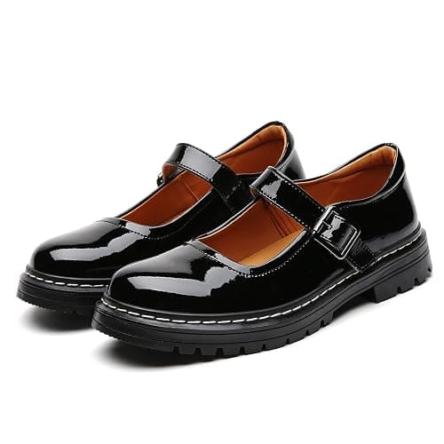 Mary Jane Shoes Women Platform Non-Slip Classics Round Toe Ankle Strap Comfort Casual Oxford Dress Work Mary Jane Flat Shoes thumbnail 5