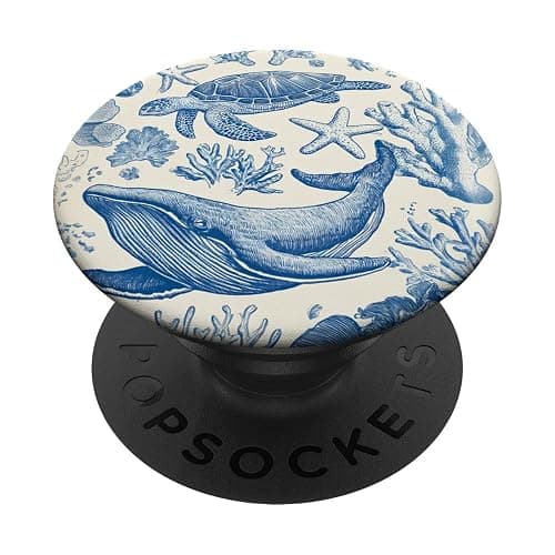 Ocean & Sea Turtle, Marine Animal, Whale & Coral Reef, Sea PopSockets Adhesive PopGrip - Image 1