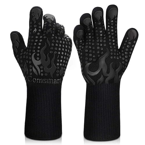 Comsmart BBQ Gloves, 1472 Degree F Heat Resistant Grilling Gloves Silicone Non-Slip Oven Gloves Long Kitchen Gloves for Barbecue, Cooking, Baking, Cutting - Image 1