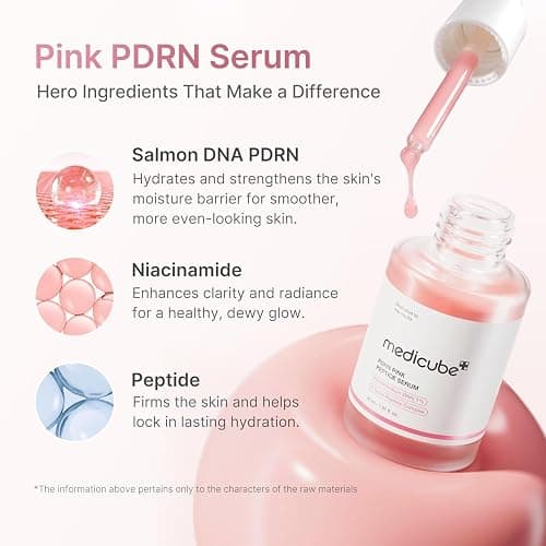 medicube PDRN Pink Peptide Serum with Salmon DNA | Pink Glow Serum - Peptides & Niacinamide for Hydration & Firm-Looking Skin, Uneven Tone Care, Korean Skincare, 1.01 fl. Oz thumbnail 3