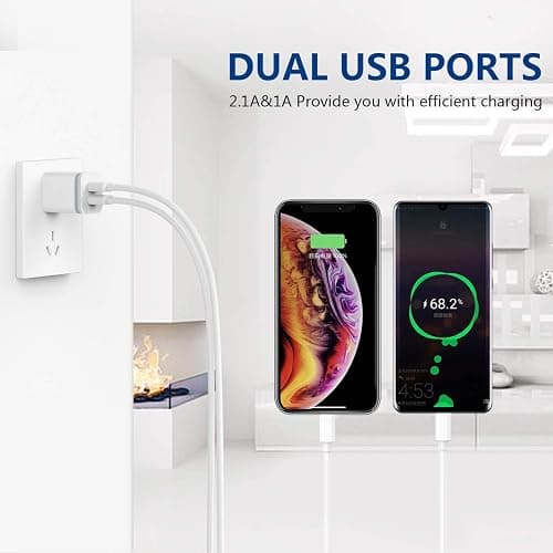 USB Wall Charger, LUOATIP 3-Pack 2.1A 5V Dual Port Cube Power Adapter Plug Block Charging Box Brick for iPhone 14 13 12 11 Pro Max SE XS XR X 8 7 6 6S Plus, Galaxy, LG, Moto, Android Phones thumbnail 5