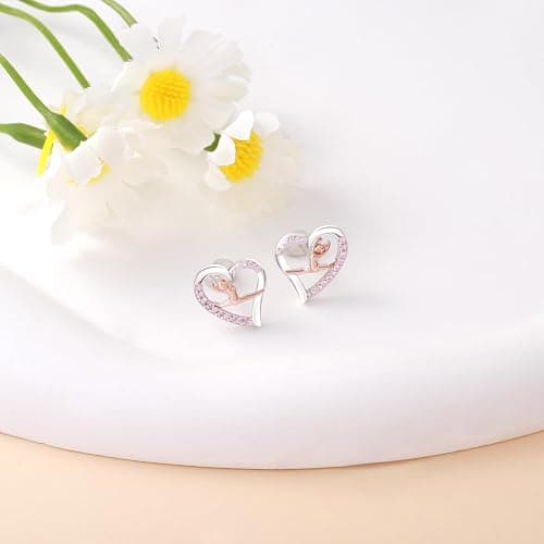 925 Sterling Silver Sport Gymnastics Stud Earrings | Gymnastics Gifts for Teen USA Gymnast Ear Studs Jewelry Gift Gymnastics Sports Jewelry for Granddaughter Christmas Gift thumbnail 3