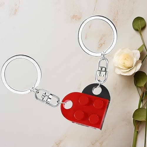 MPK Brick Matching Couple Heart Keychain, Gifts for Him Her Boyfriend Girlfriend Christmas, Wedding Anniversary Birthday Gift thumbnail 5