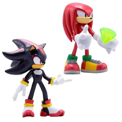 Official Sonic The Hedgehog Metallic Knuckles & Shadow 4″ Action Figures – Buildable, Interchangeable Arms & Accessories, Collector Window Box thumbnail 8