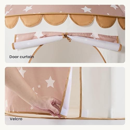Tiny Land Kids Play Tent – Khaki Castle Tent for Kids Indoor, Neutral Toddler Tent for Girls & Boys, Portable Playhouse for Imaginative Play, Toys Gifts for 2 Year Old Girl & Boy thumbnail 13