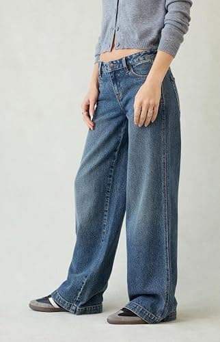 PacSun Women's Casey Low Rise Baggy Jeans Dark Indigo Tint thumbnail 2