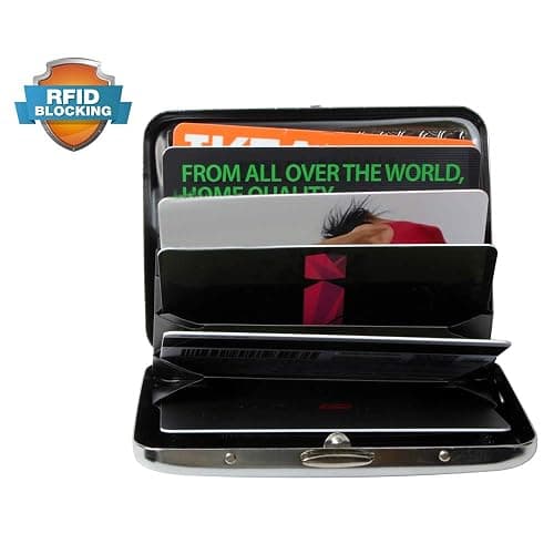 BOHONG RFID Blocking Credit Card Holder for Men Women - Stylish Travel Wallet - Best protection for Bank Debit, ID, ATM, Cards against Scanning Criminals (Color1) thumbnail 2