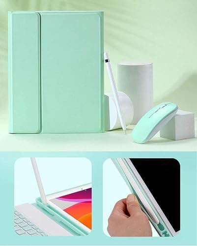 PboyiqiS Keyboard Case for iPad 11th(A16)/iPad 10th Generation 2022 with Mouse Detachable Wireless Bluetooth Keyboard Pencil Holder Slim Leather Cover for iPad11/iPad10, (Teal) thumbnail 6