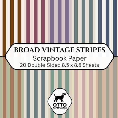 Broad Vintage Stripes Scrapbook Paper: Double-Sided Craft Paper for Scrapbooking, Junk Journals, Card Making, Origami, DIY Projects and Mixed Media - Image 1