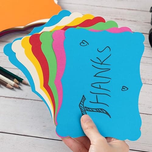50 Pack Blank Kraft Cards Cardstock Thick Paper Brown Greeting Cards for DIY Gift Card Menus, Baby Shower and Wedding Invitations (Multicolored, 4x6IN) thumbnail 2