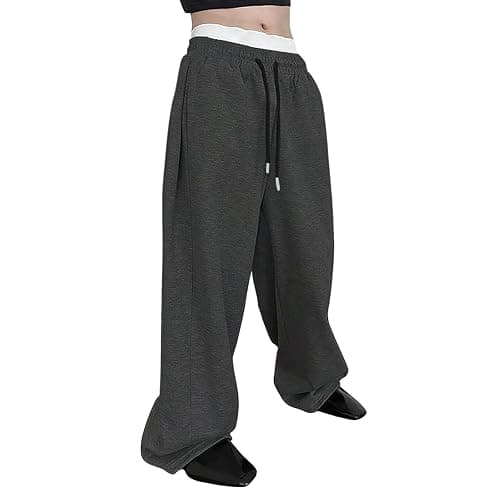 Baggy Sweatpants Men Wide Leg Sweats Pants Loose Cotton Open Bottom Joggers with Pockets Y2k Tall Trousers Streetwear - Image 1