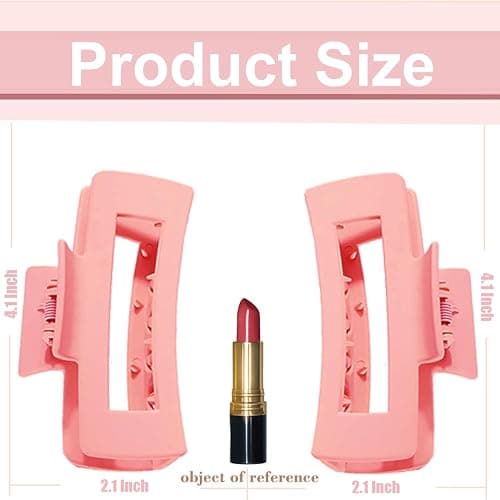 18 Pack Hair Claw Clips,Hair Clips For Women,Large Hair Claw Clips For Thick Hair,Nonslip Matte Hair Clips Hair Accessories Women Girl Birthday Christmas Gift (18 Pack Pink) thumbnail 2