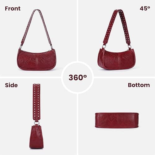 GETERUUV Shoulder Bags for Women Y2k Purse and Handbags Retro Studded Crossbody Bag Small Shoulder Purse Leather Hobo Handbag thumbnail 4