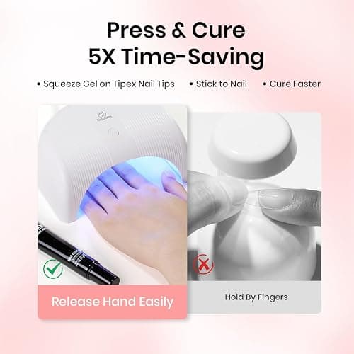 Beetles Tipex Nail Glue Gel 2 Pcs 20g, Super Strong Hands-Free Solid Nail Glue for Tipex Instant Apex Nail Tips, Professional Beginner-Friendly, U V Light Required thumbnail 4
