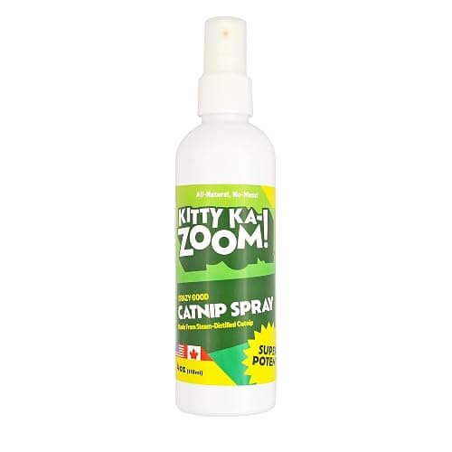 KITTY KA-ZOOM Catnip Spray for Cats, 4 oz | Steam-Distilled Mist | Steam-distilled catnip spray for cats; revives toys, redirects scratching, sparks zoomies; grown in Canada & USA - Image 1
