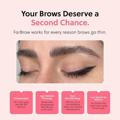 ForChics Eyebrow Serum – Sparse to Full Brows in 2 Weeks – Prostaglandin-Free and Hormone-Free Formula – Peptides + Biotin + Natural Extracts – Vegan and Cruelty-Free – 3ml thumbnail 4