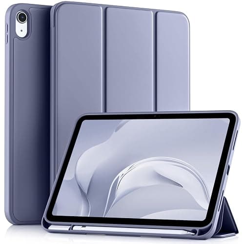 Akkerds Compatible with iPad (A16) 11th Generation Case 11 Inch 2025, for iPad 10th Generation Case 10.9 Inch 2022 with Pencil Holder, Slim Trifold Stand Protective Cover with Soft TPU Back, Blue Gray - Image 1