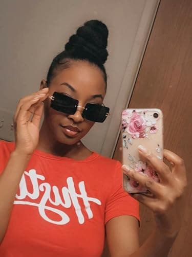 PORADAY Rectangle Sunglasses for Women Men Vintage Rimless Square Sun Glasses Candy Color thumbnail 10