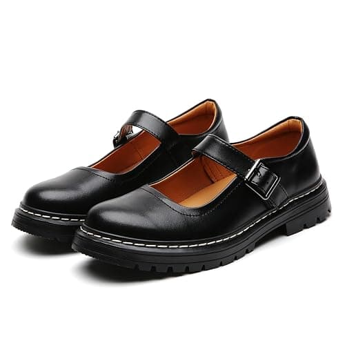 Mary Jane Shoes Women Platform Non-Slip Classics Round Toe Ankle Strap Comfort Casual Oxford Dress Work Mary Jane Flat Shoes thumbnail 5
