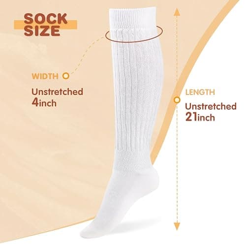 Buauty Slouch Socks for Women, Soft Extra Long Chunky Scrunch Knee High Sock Winter Knit Slouchy Socks leg warmmers thumbnail 2