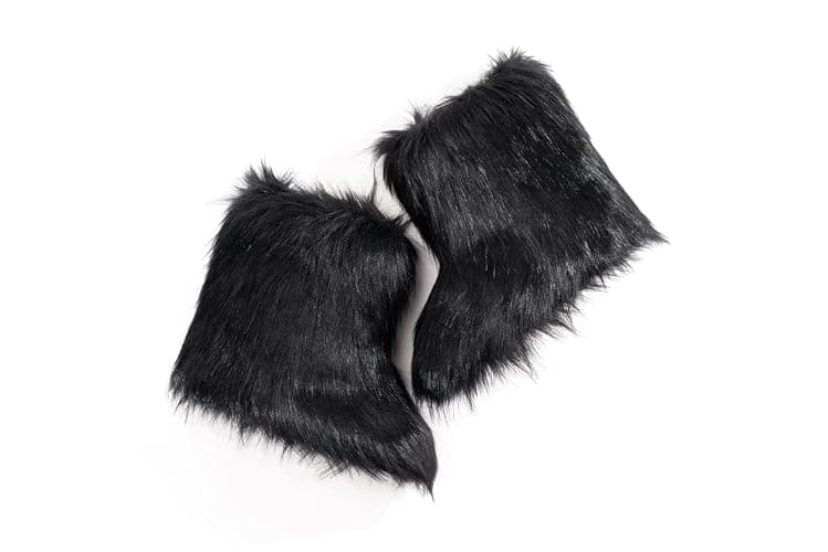 IXU Women's Faux Fur Boot Furry Fluffy Round Toe Suede Snow Winter Women Boots Comfy Plush Warm Short Outdoor Indoor Flat Shoes Mid-Calf Boots thumbnail 5